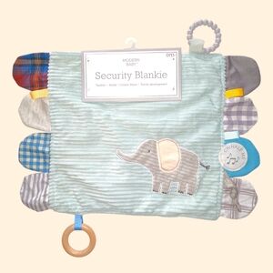 Baby Elephant Security Blanket Activity Teether Rattle Toy Lovey Toddler Infant